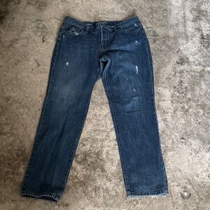 LOFT women’s Boyfriend Blue Straight Jeans